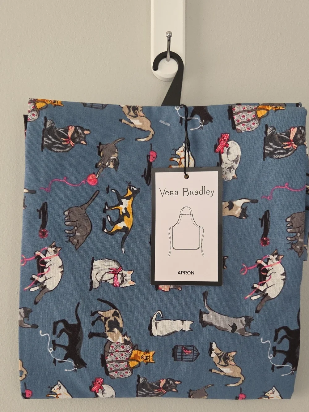 Vera Bradley Blue Cat Pattern Cotton Apron